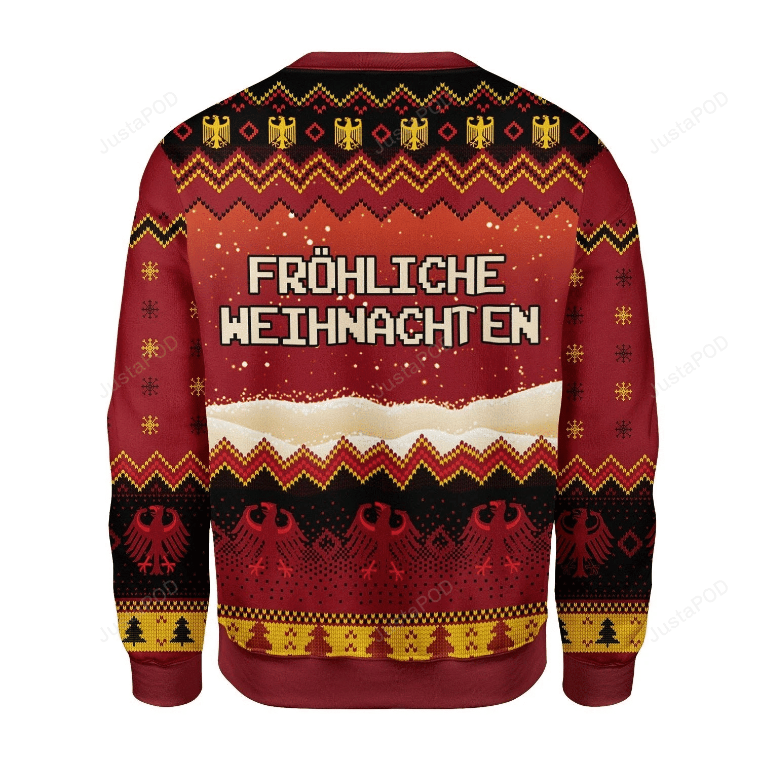 Christmas Eagle Pattern German Flag Through The Snow Gearhomies For Unisex Ugly Christmas Sweater Adult 3D Funny Matching for family