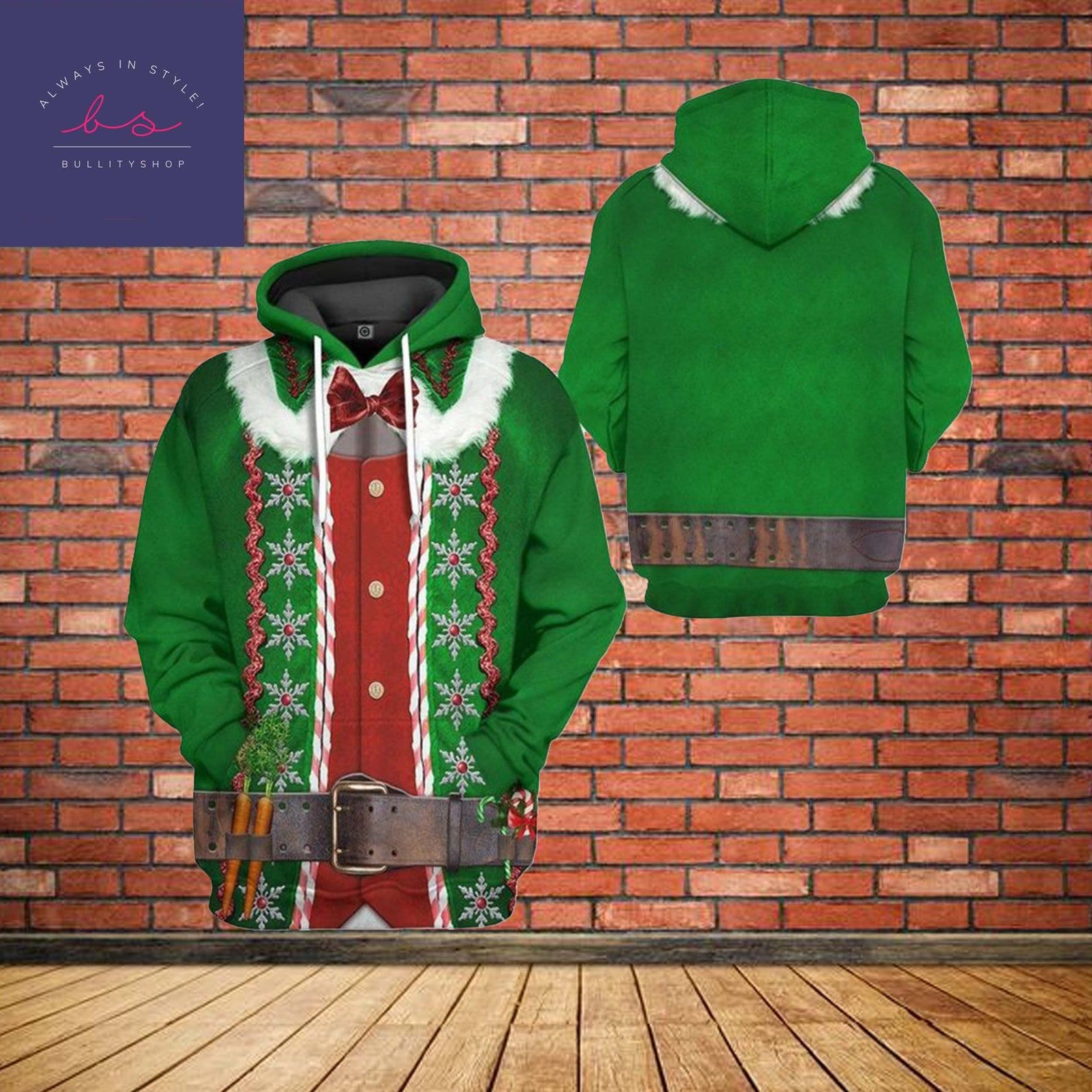 Christmas Elf Costume 3D Ugly Christmas Sweater Adult 3D Funny Matching for family