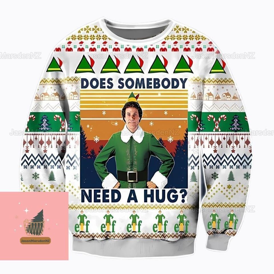 Christmas Elf Ugly Sweater, Elf Movie Xmas Sweater