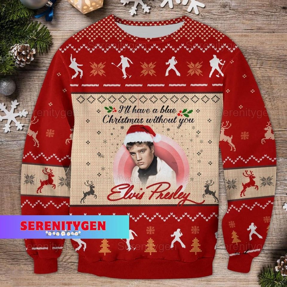 Christmas Elvis Christmas Sweater, Elvis Presley Ugly Sweater
