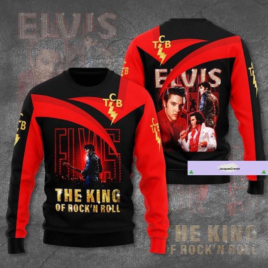 Christmas Elvis Presley Sweater, Elvis Presley Ugly Sweater, The King Of Rock N Roll - Image 2
