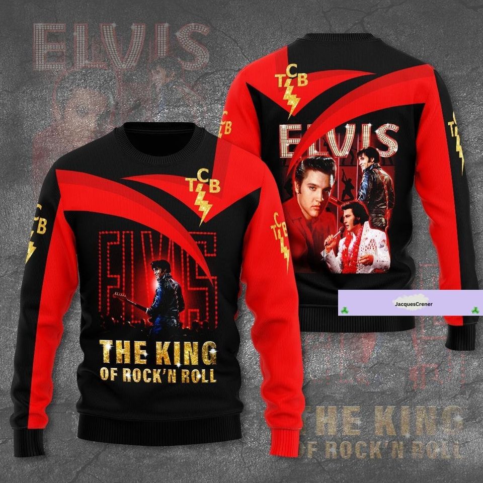 Christmas Elvis Presley Sweater, Elvis Presley Ugly Sweater, The King Of Rock N Roll