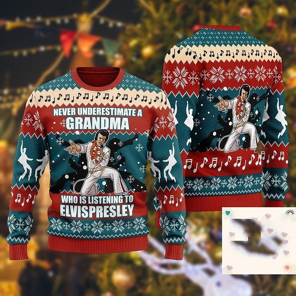 Christmas Elvis Presley Sweater, Elvis Presley Ugly Xmas Sweater