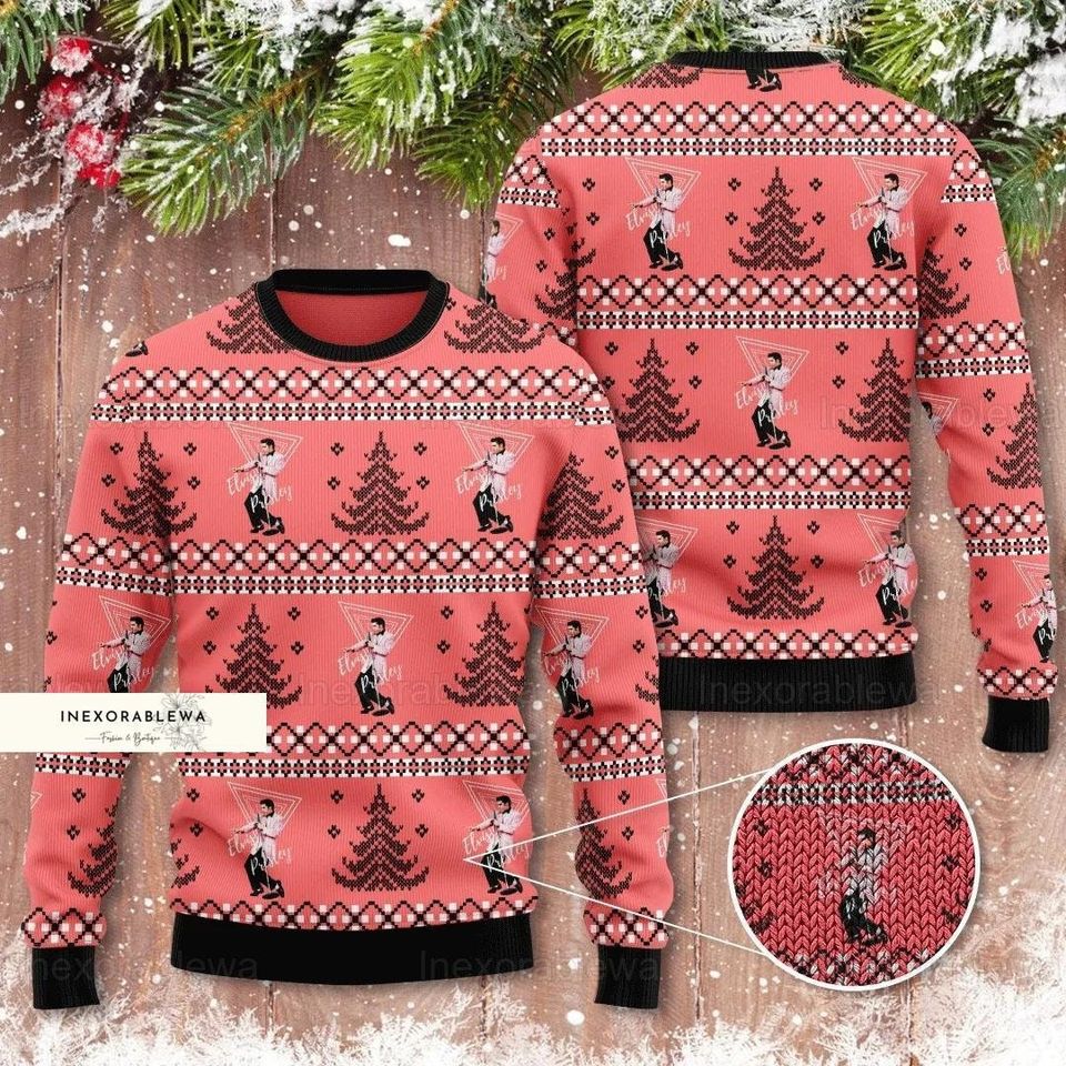 Christmas Elvis Presley Sweater, Elvis Presley Xmas Sweater, King Of Rock And Roll Sweater
