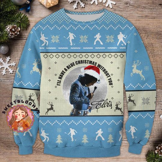 Christmas Elvis Presley Ugly Sweater, Elvis Presley Christmas Sweater - Image 4