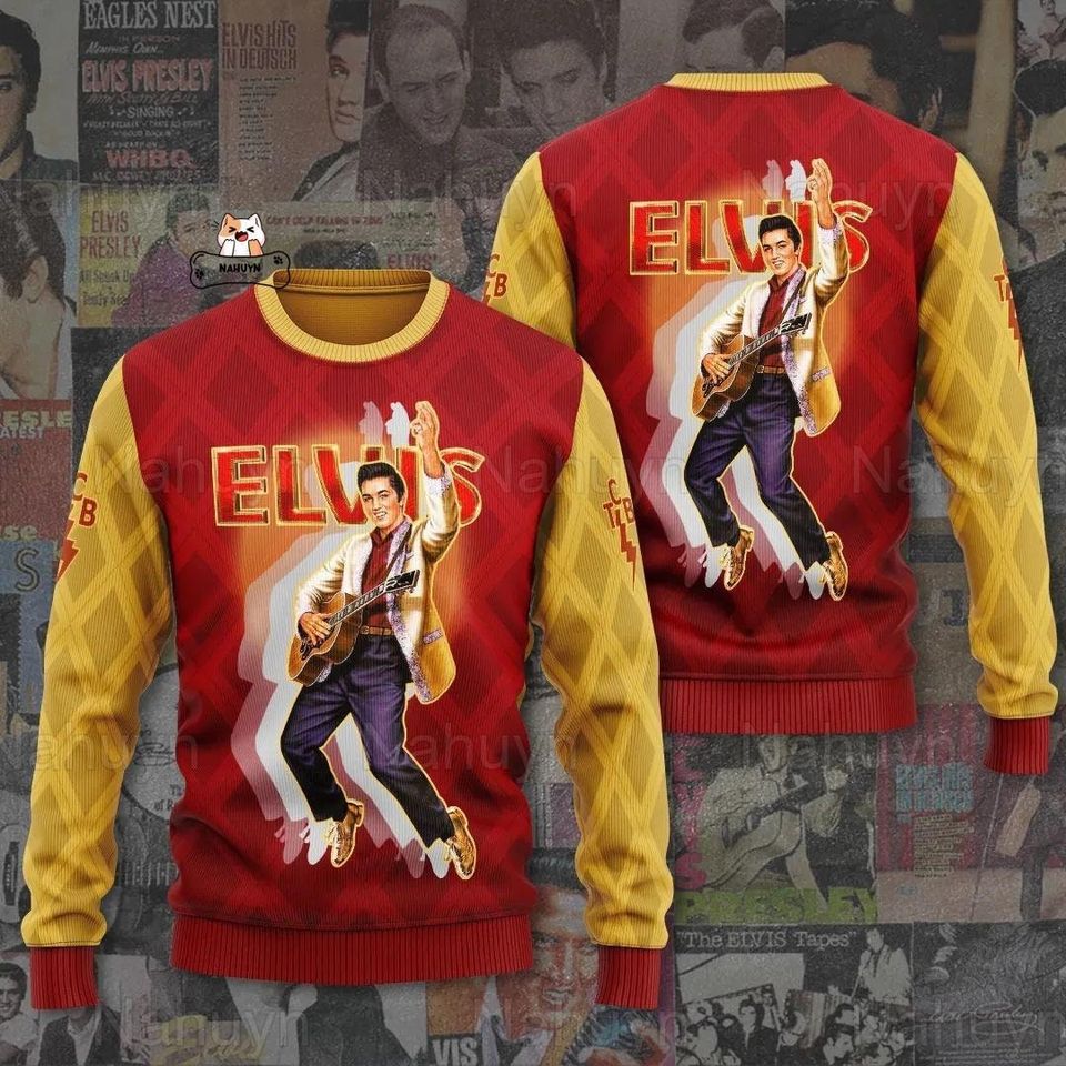 Christmas Elvis Presley Ugly Sweater, Elvis Presley Sweater