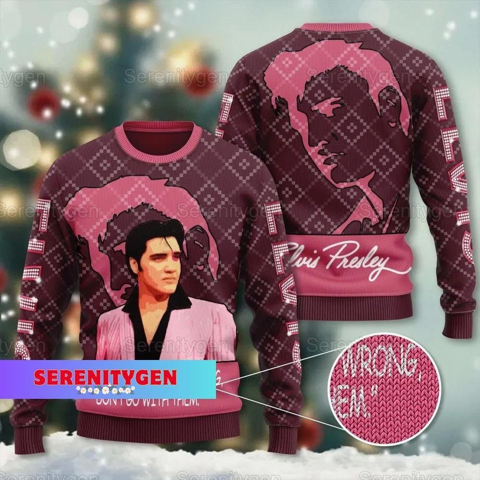 Christmas Elvis Presley Ugly Sweater, Elvis Ugly Xmas Sweater