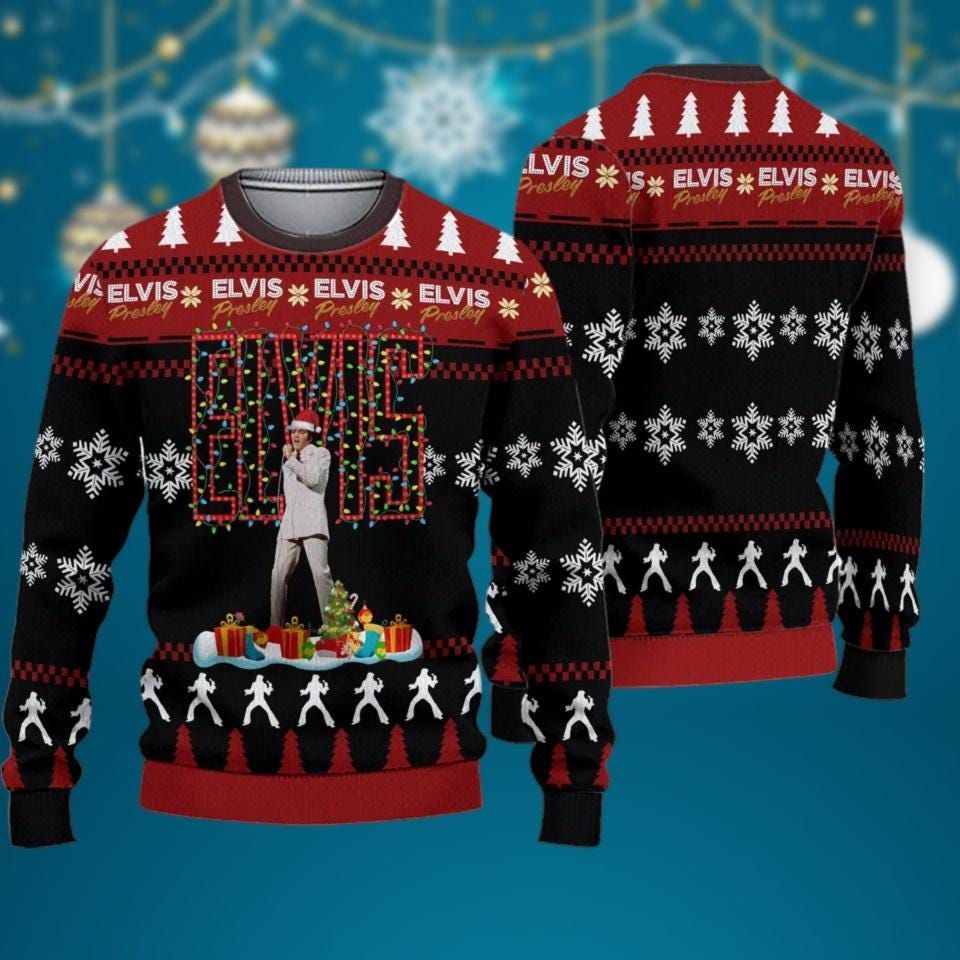 Christmas Elvis Presley Ugly Sweater, Music Rock And Roll Sweater