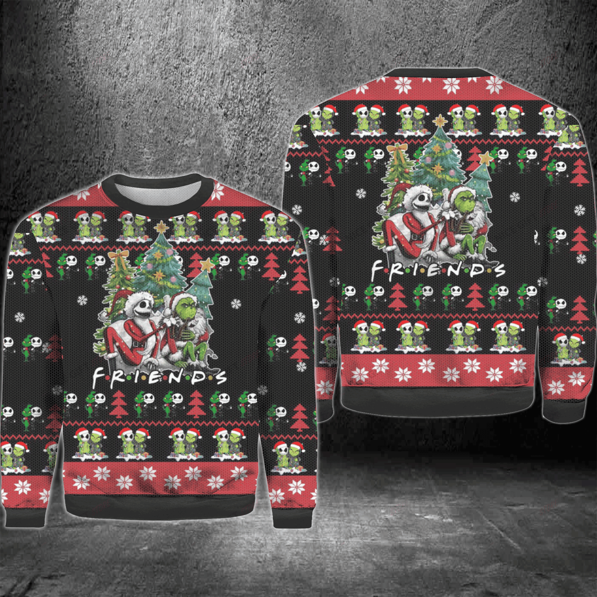 Christmas F.R.I.E.N.D.S Ugly Christmas Sweater Adult 3D Funny Matching for family