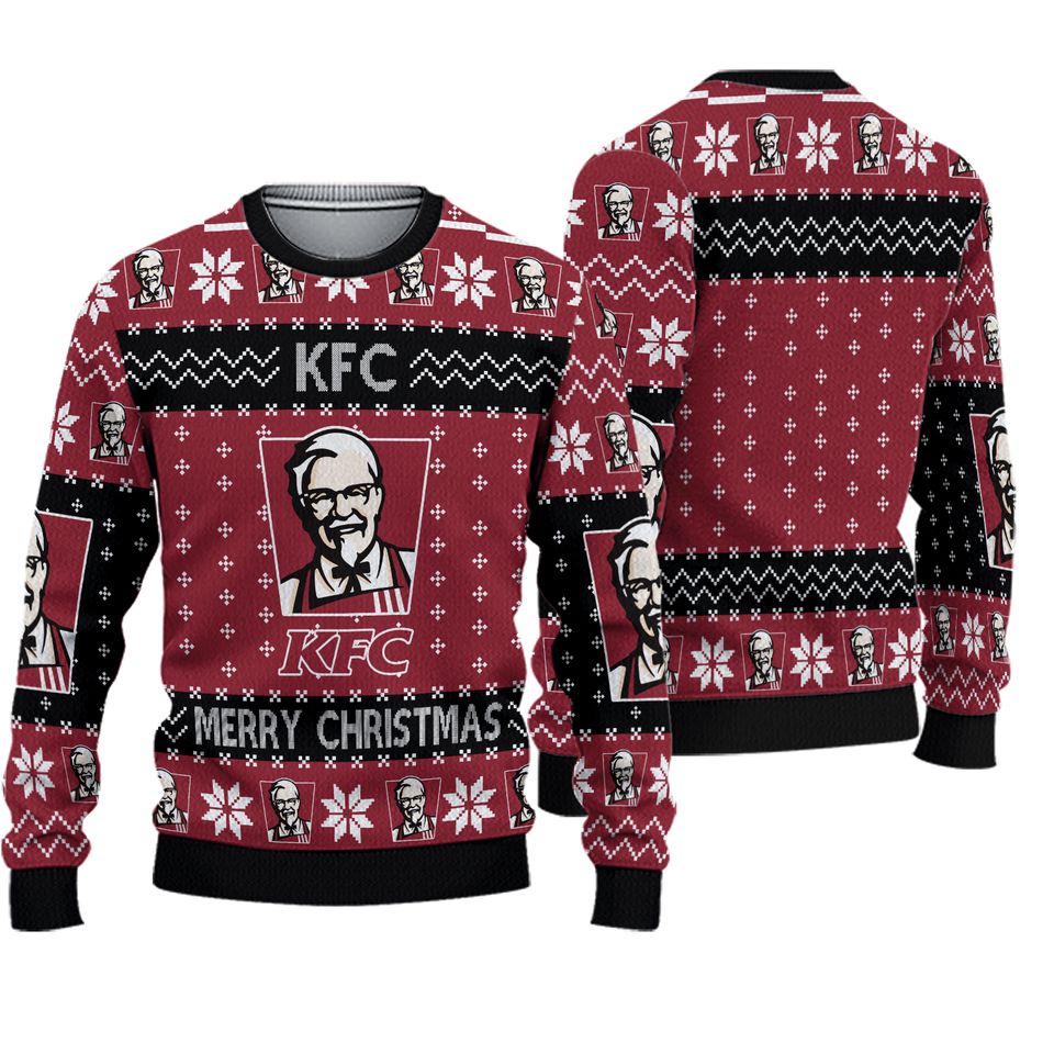 Christmas Fast Food Kfc Sweater Men, Kfc Woman Ugly Sweatshirt