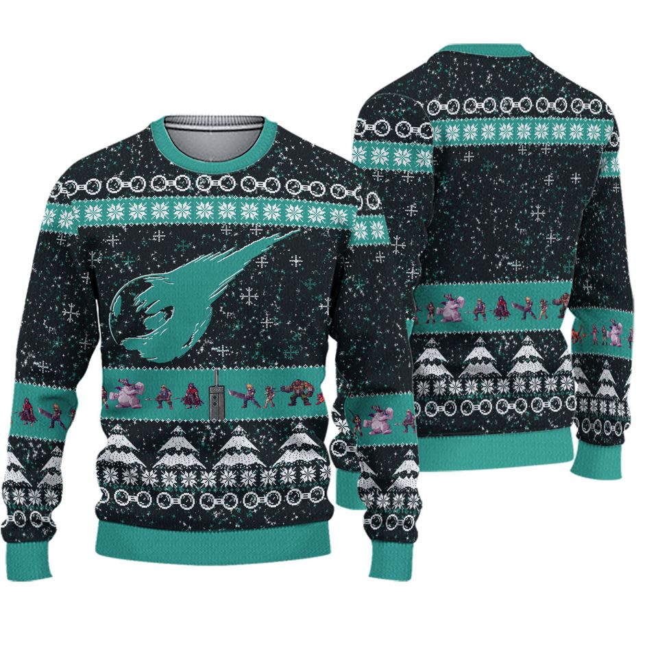 Christmas Final Fantasy 7 FF7 Sweater, Final Fantasy VII