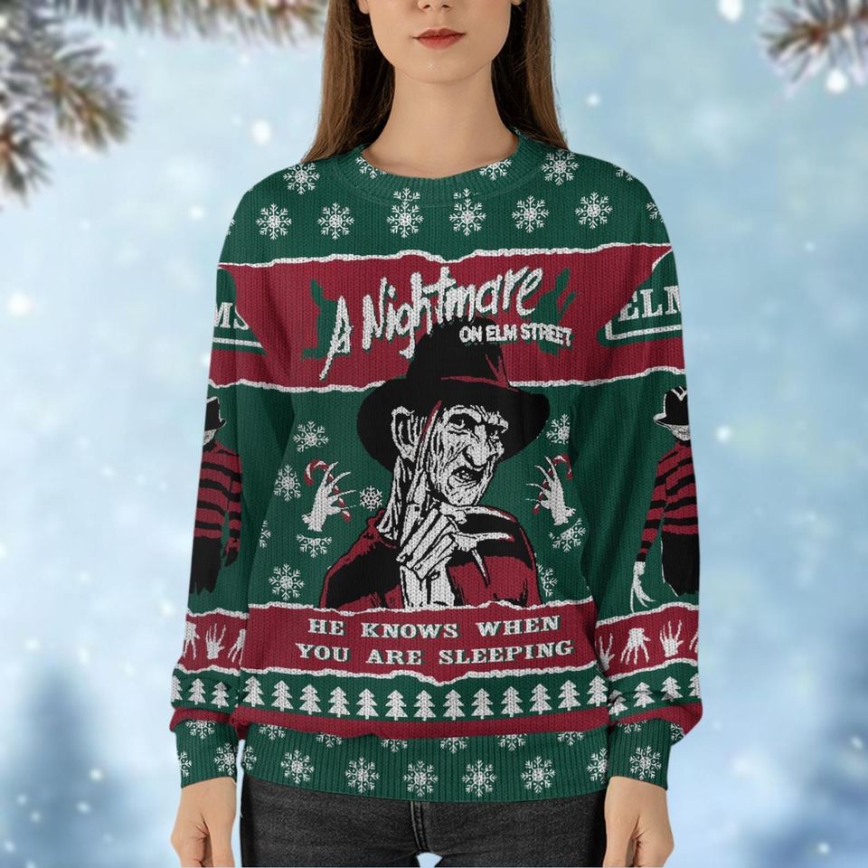 Christmas Freddy Krueger Ugly Sweater, Nightmare On Elm Street Shirt