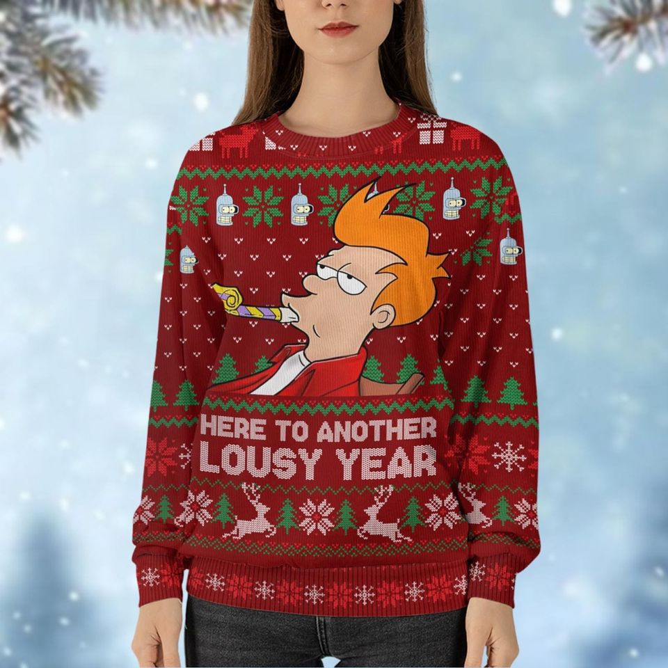 Christmas Futurama Ugly Sweater, Funny Cartoon Movie Shirt
