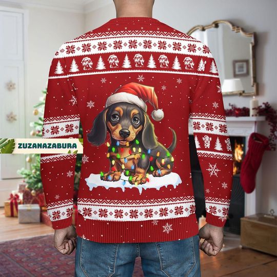Christmas Gift, Dachshund Christmas Sweater, Dachshund Gift - Image 9