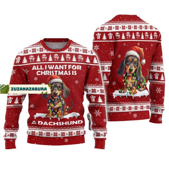 Christmas Gift, Dachshund Christmas Sweater, Dachshund Gift - Image 7