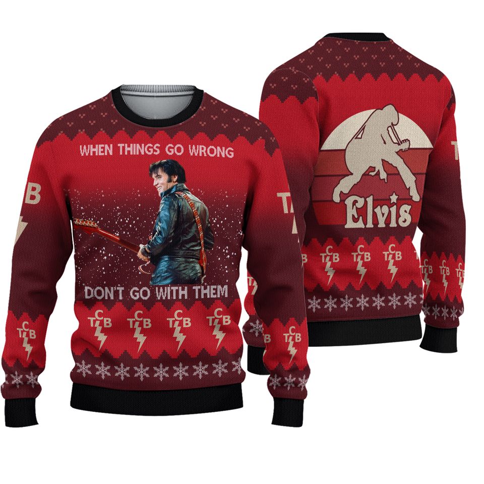 Christmas Gift, Elvis Presley Sweater, Elvis Presley Christmas Sweater