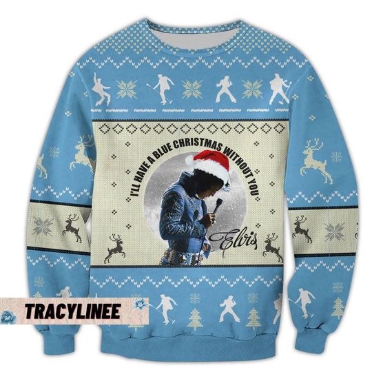 Christmas Gift, Elvis Presley Ugly Sweater - Image 4