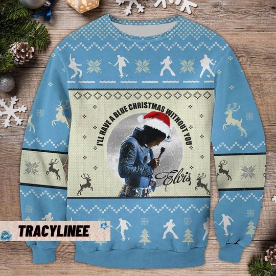 Christmas Gift, Elvis Presley Ugly Sweater - Image 3