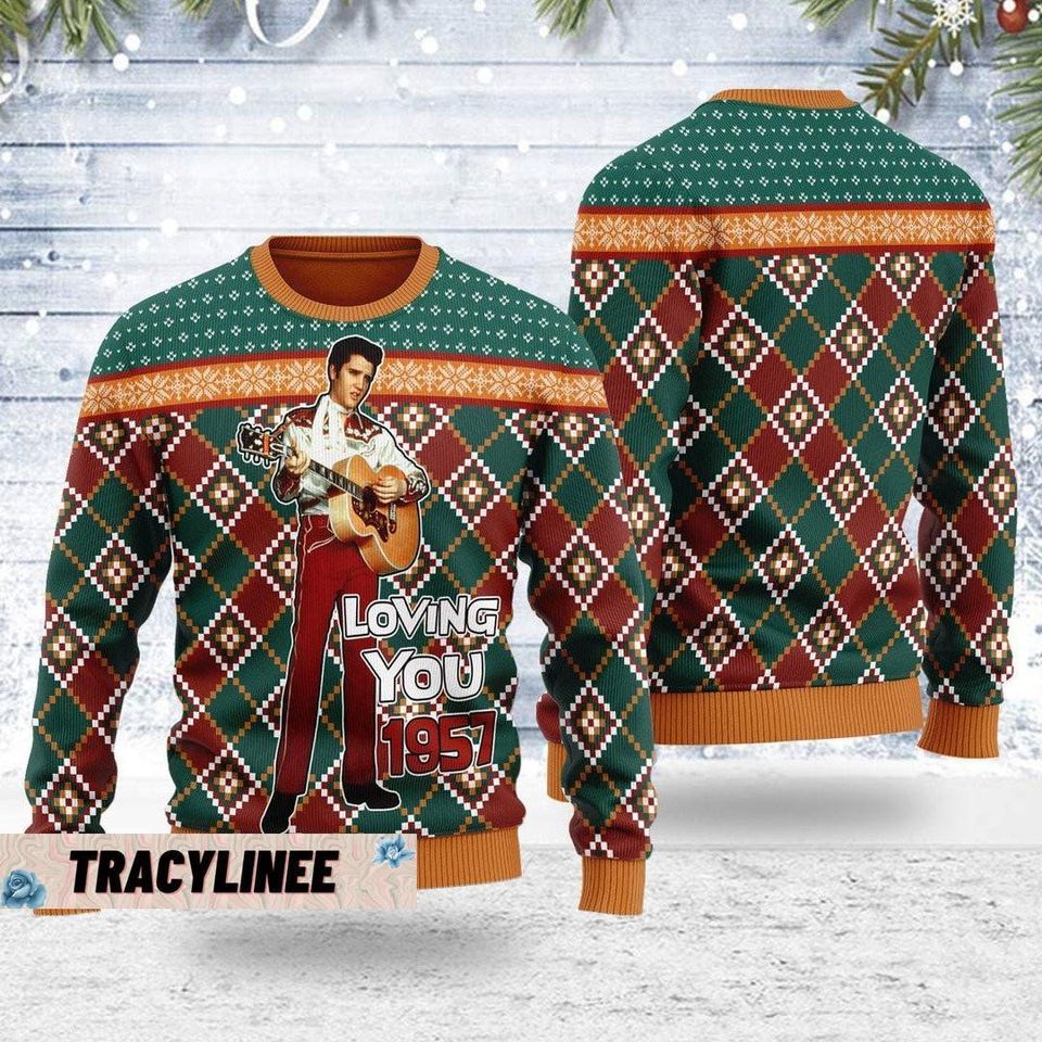 Christmas Gift, Elvis Ugly Sweater, Elvis Christmas 3D Sweater