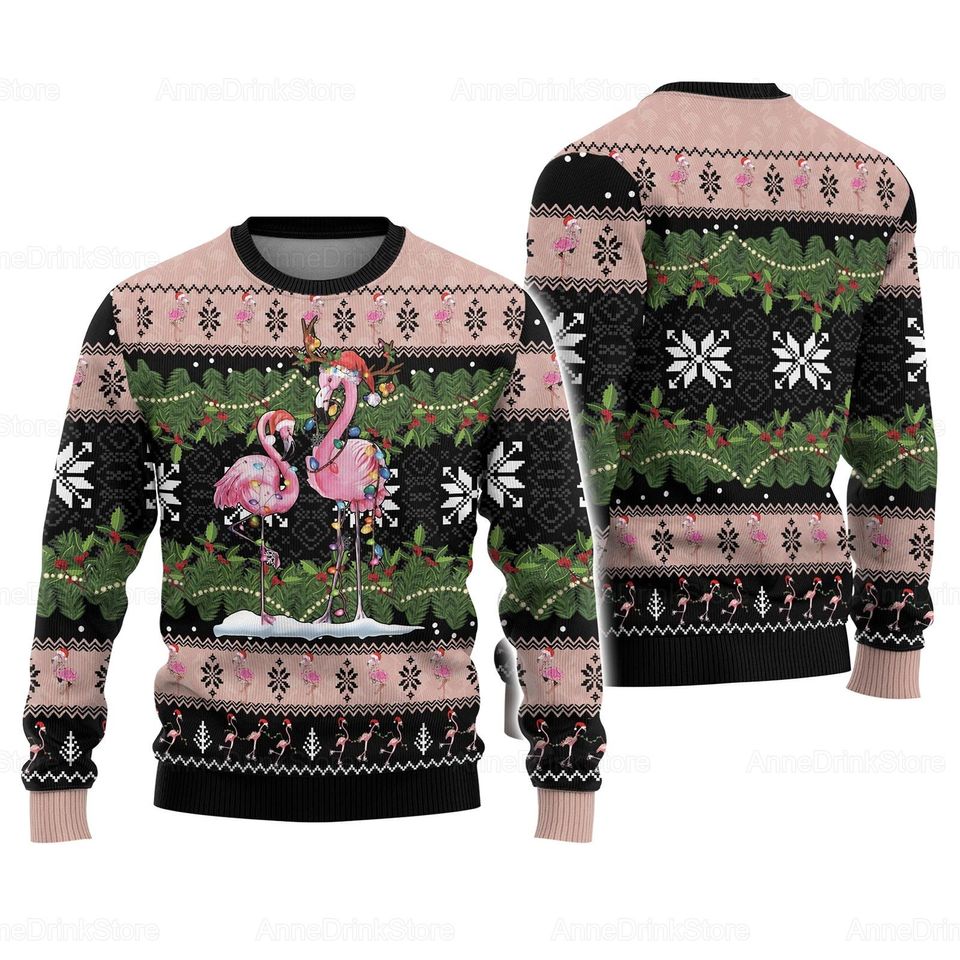 Christmas Gift, Flamingo Christmas Sweater