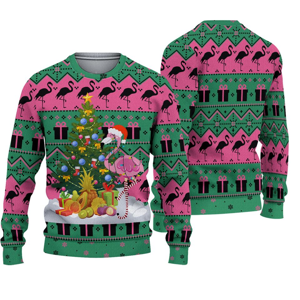 Christmas Gift, Flamingo Christmas Sweater