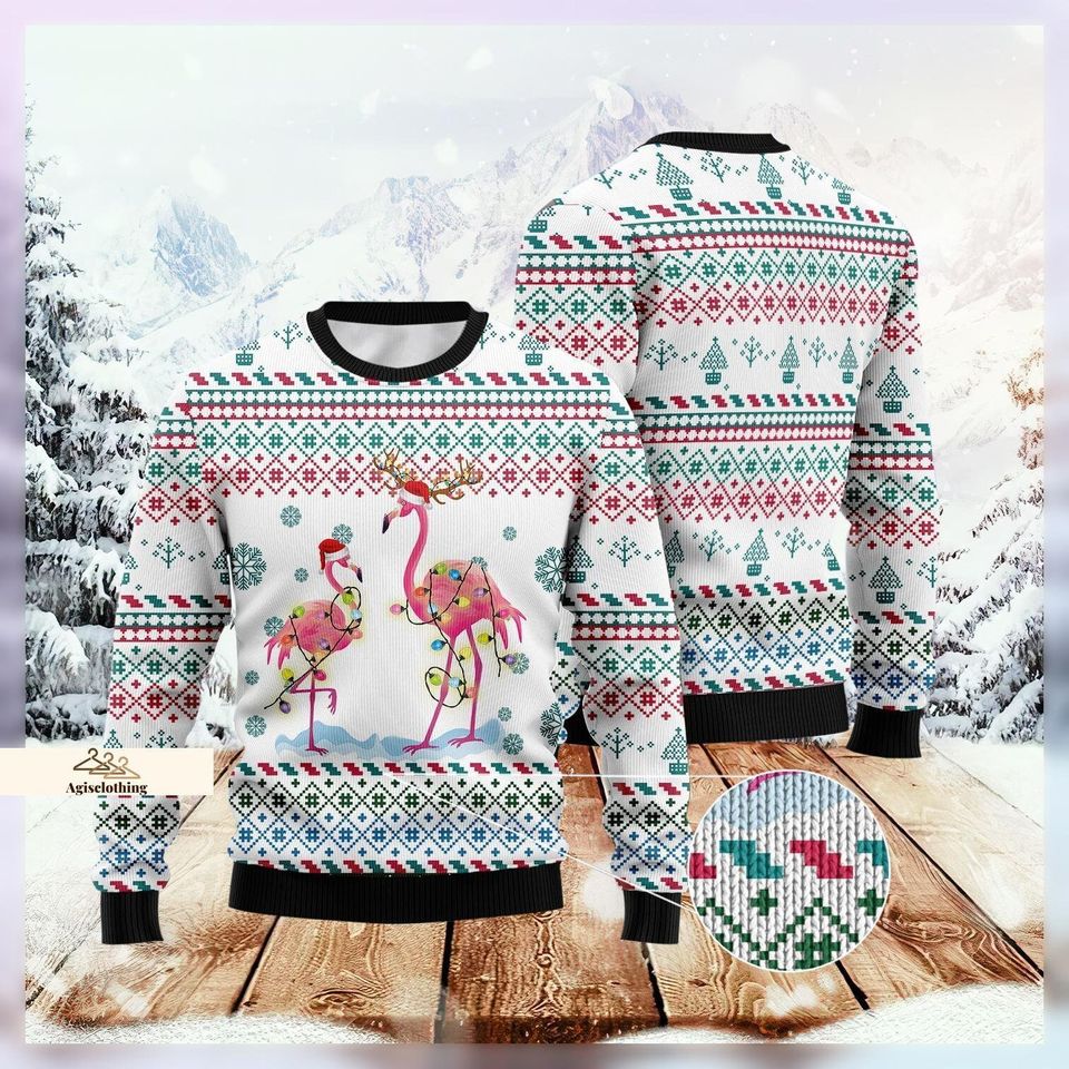 Christmas Gift, Flamingo Ugly Sweater, Flamingo Christmas Sweater