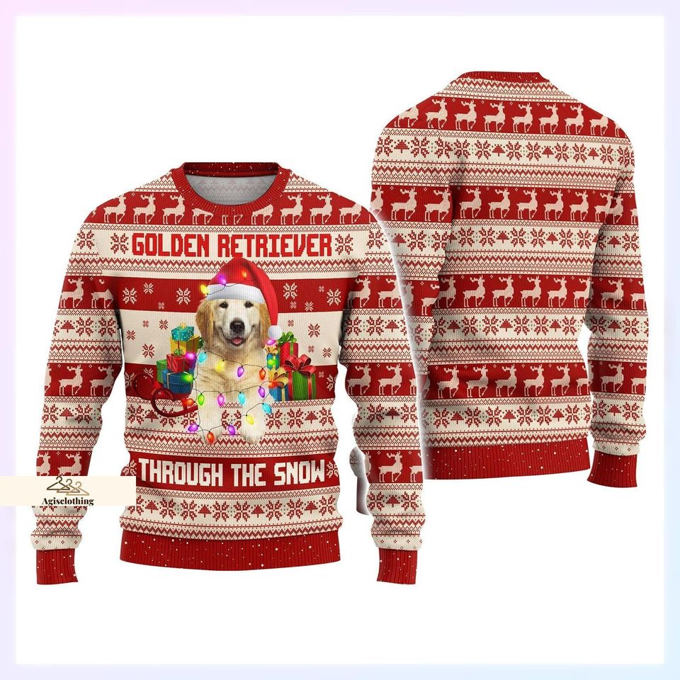 Christmas Gift, Golden Retriever Ugly Sweater