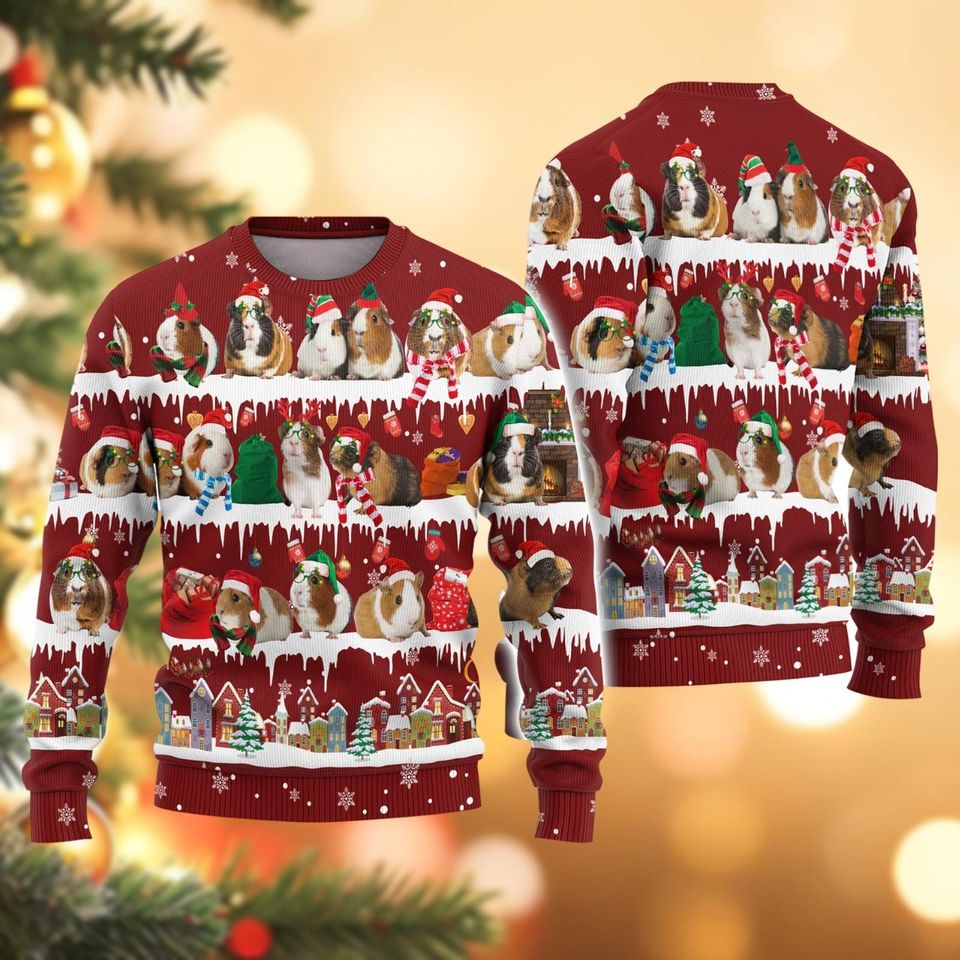 Christmas Gift, Guinea Pig Christmas Sweater, Guinea Pig Ugly Sweatshirt