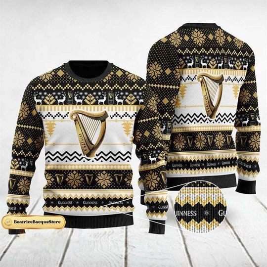Christmas Gift, Guinness Beer Christmas Sweater - Image 4