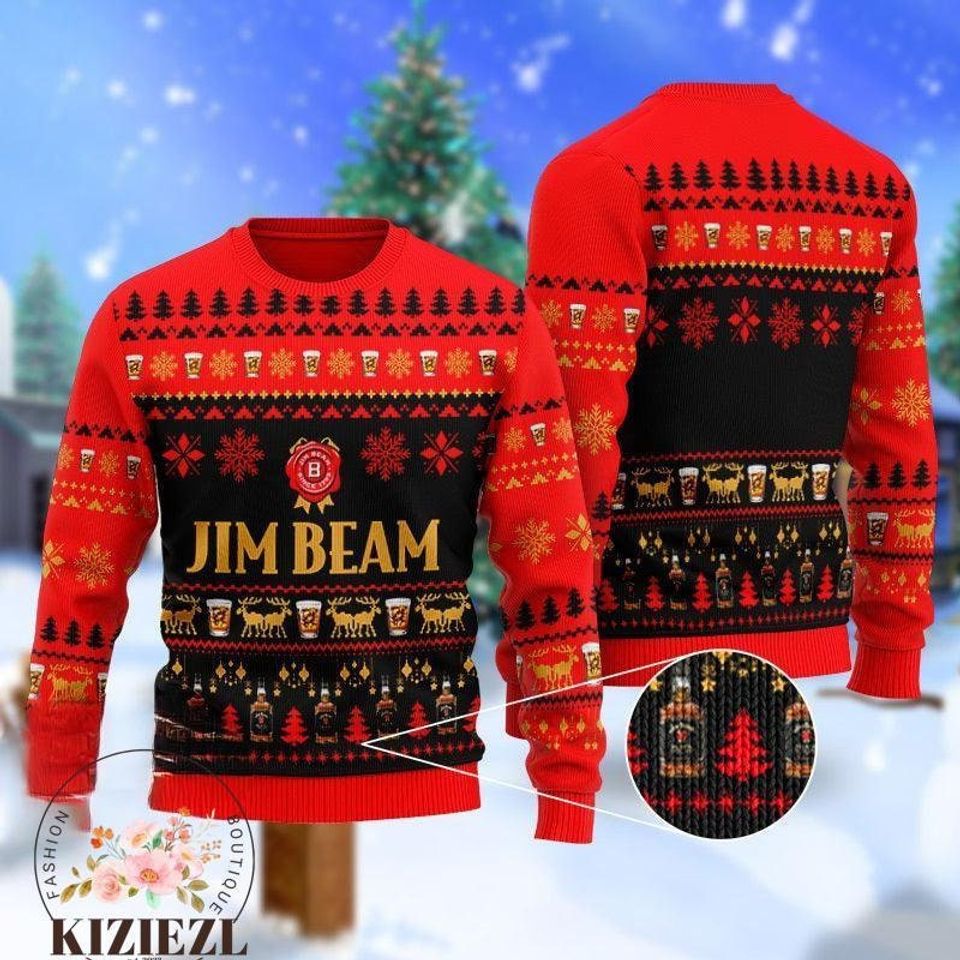 Christmas Gift Jim Beam Whiskey Ugly Sweater