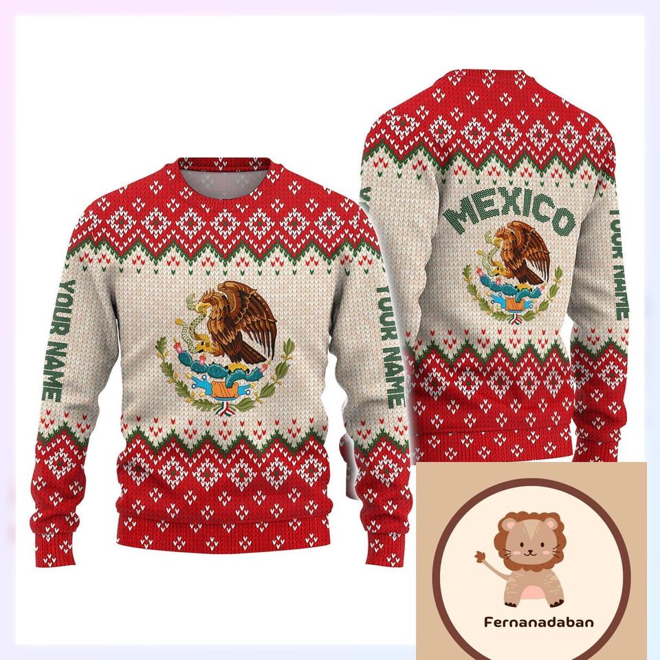 Christmas Gift, Mexico Ugly Christmas Sweater, Custom Sweater