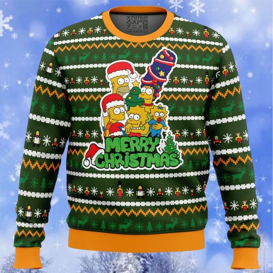 Christmas Gift, The Simpsons Ugly Sweater, Family Tradition The Simpsons Sweatshirt, Cute Simpson Christmas Sweatshirt - Image 5