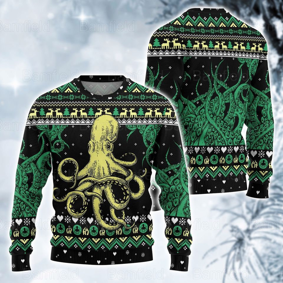 Christmas Gifts, Octopus Ugly Christmas Sweater