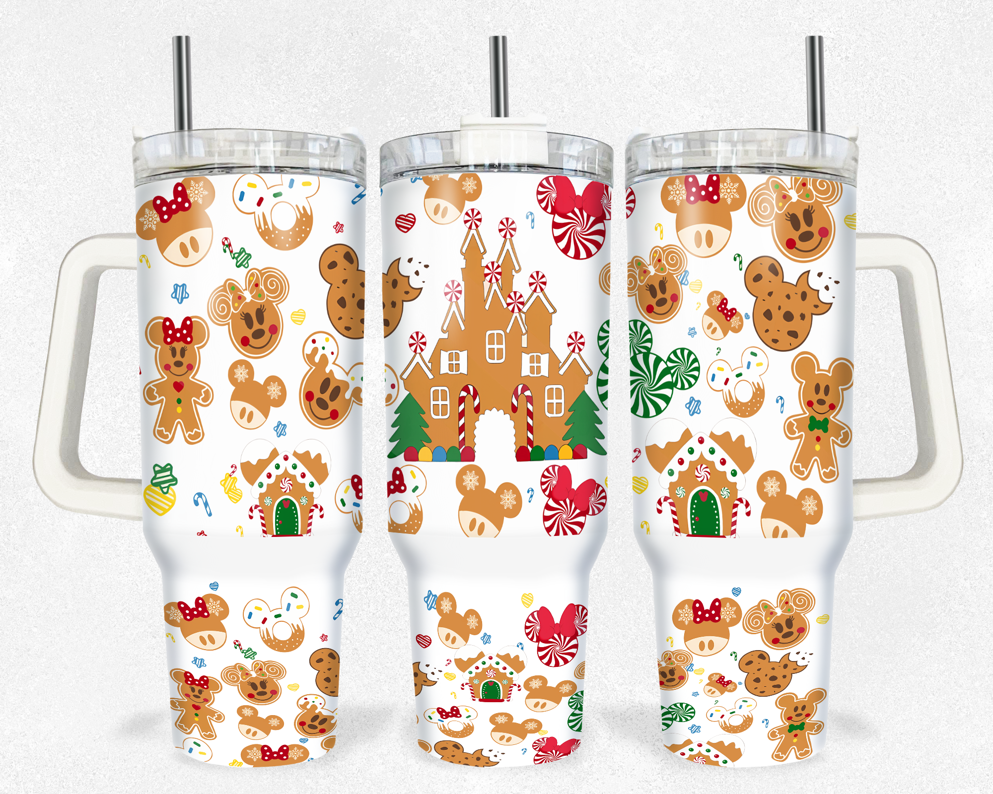 Christmas Gingerbread Mickey Mouse Disney Cartoon Custom Stanley Cup 40 oz 30 oz Tumbler With HandleTVC2301174