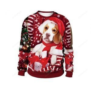 Christmas Golden Retriever Ugly Christmas Sweater Adult 3D Funny Matching for family