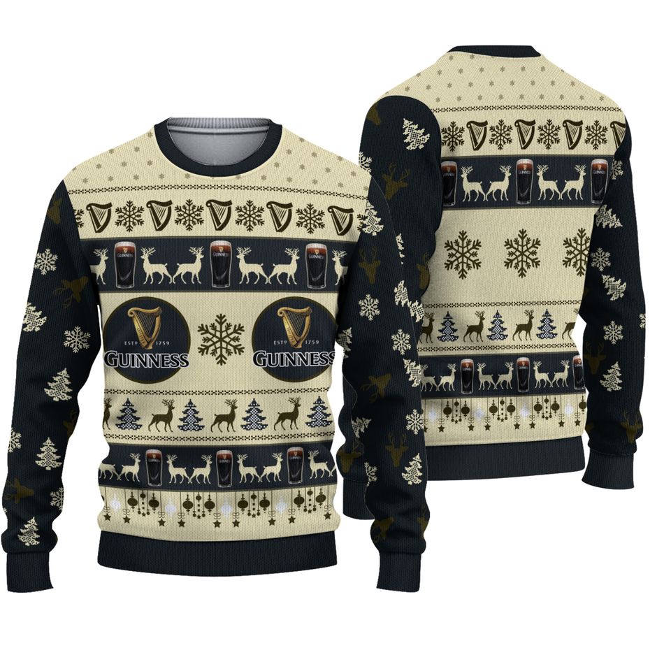 Christmas Guinness Ugly Sweater, Guinness Beer Christmas Sweater