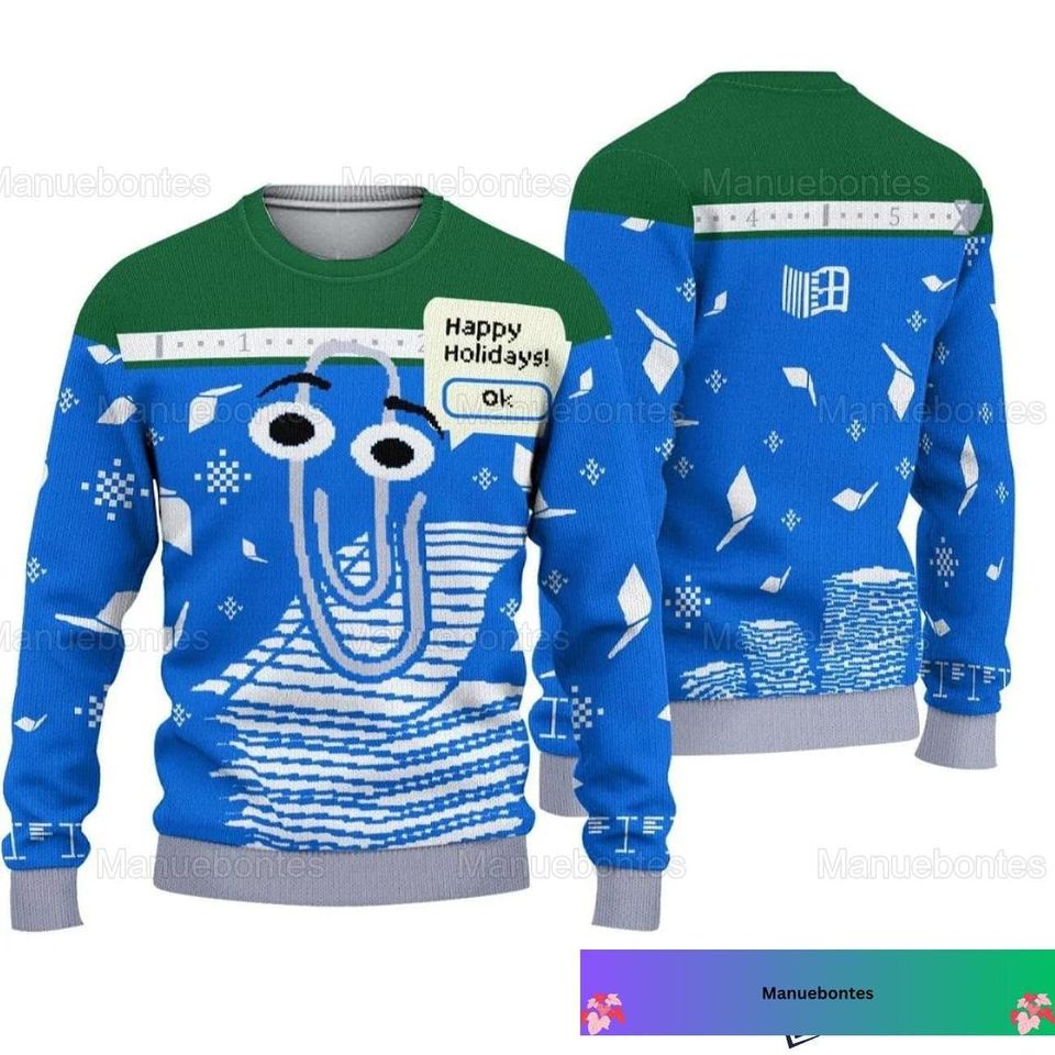 Christmas Happy Holidays Ugly Sweater, Windows Xmas Sweater