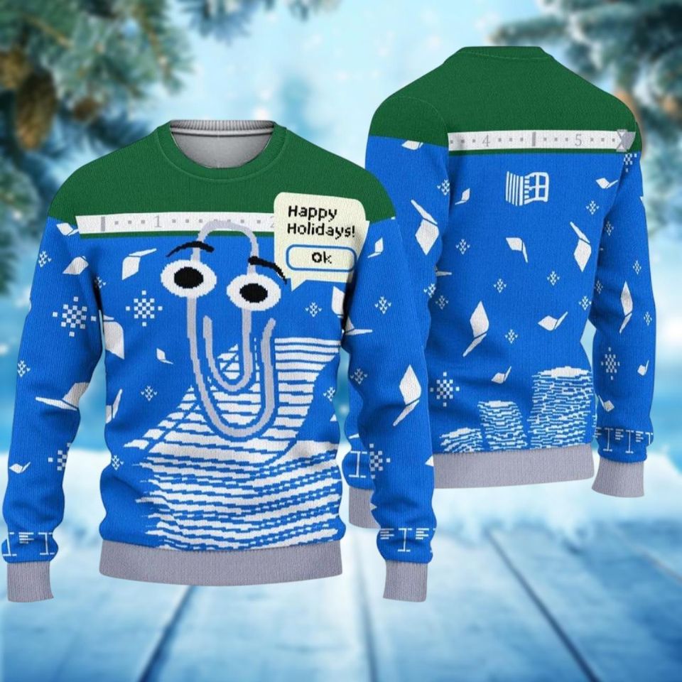 Christmas Happy Holidays Ugly Sweater, Windows Xmas Sweater