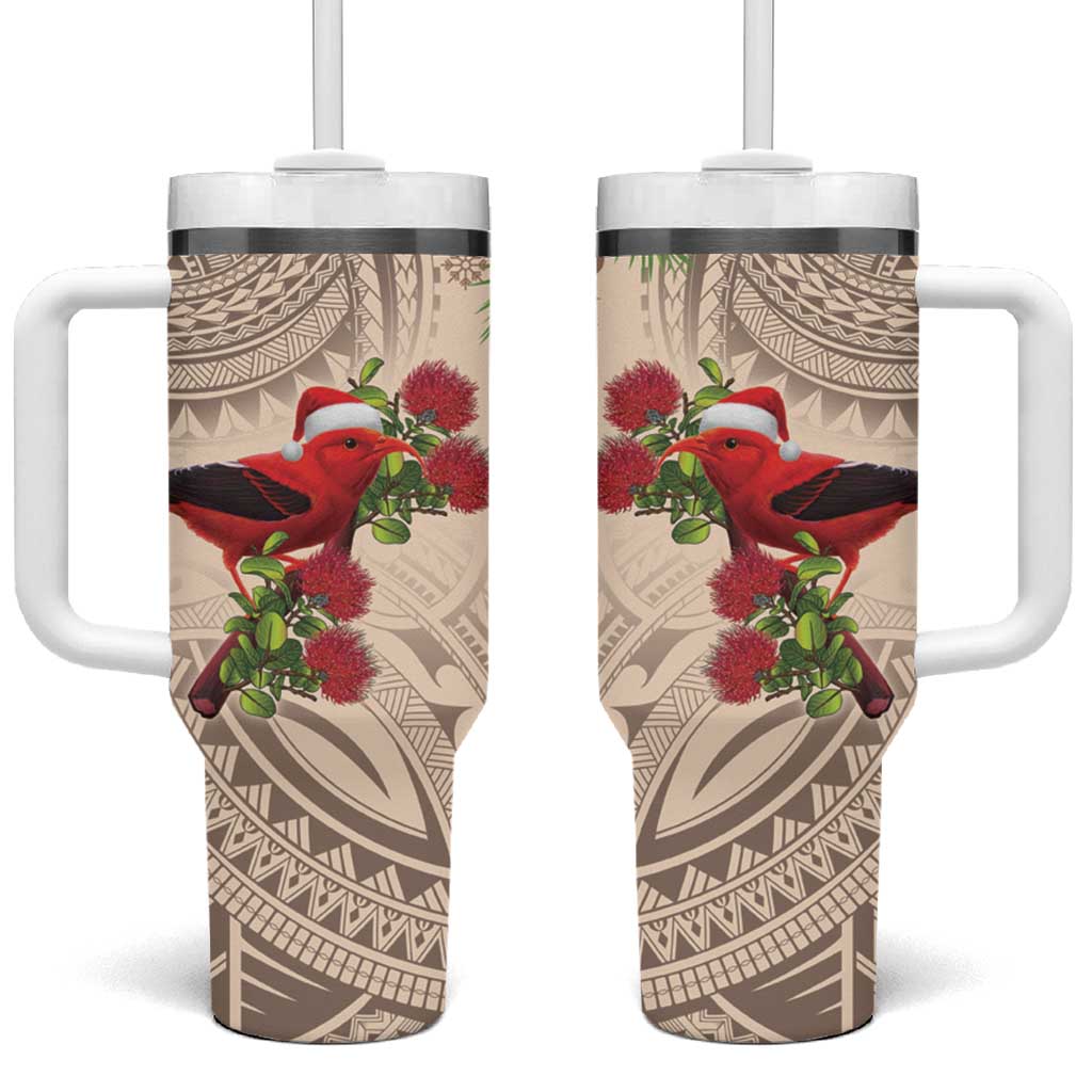 Christmas Hawaii with I’iwi Bird Aloha Mele Kalikimaka Beige Art Custom Stanley Cup 40 oz 30 oz Tumbler With HandleTVC2301363