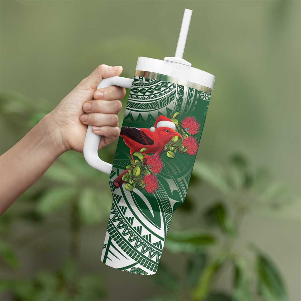 Christmas Hawaii with I’iwi Bird Aloha Mele Kalikimaka Green Art Custom Stanley Cup 40 oz 30 oz Tumbler With HandleTVC2301349 - Image 3
