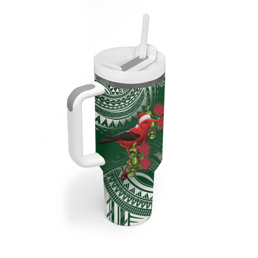 Christmas Hawaii with I’iwi Bird Aloha Mele Kalikimaka Green Art Custom Stanley Cup 40 oz 30 oz Tumbler With HandleTVC2301349 - Image 2