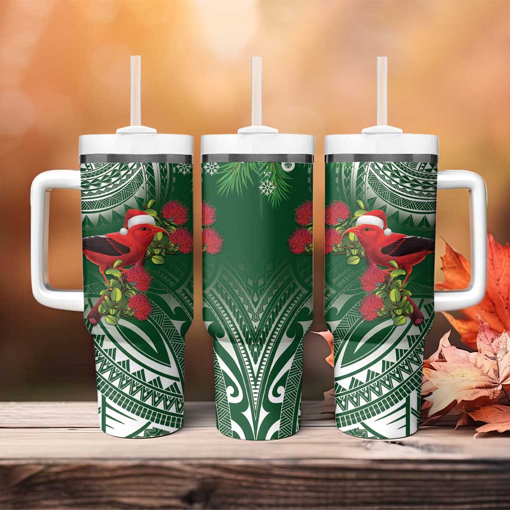 Christmas Hawaii with I’iwi Bird Aloha Mele Kalikimaka Green Art Custom Stanley Cup 40 oz 30 oz Tumbler With HandleTVC2301349 - Image 4