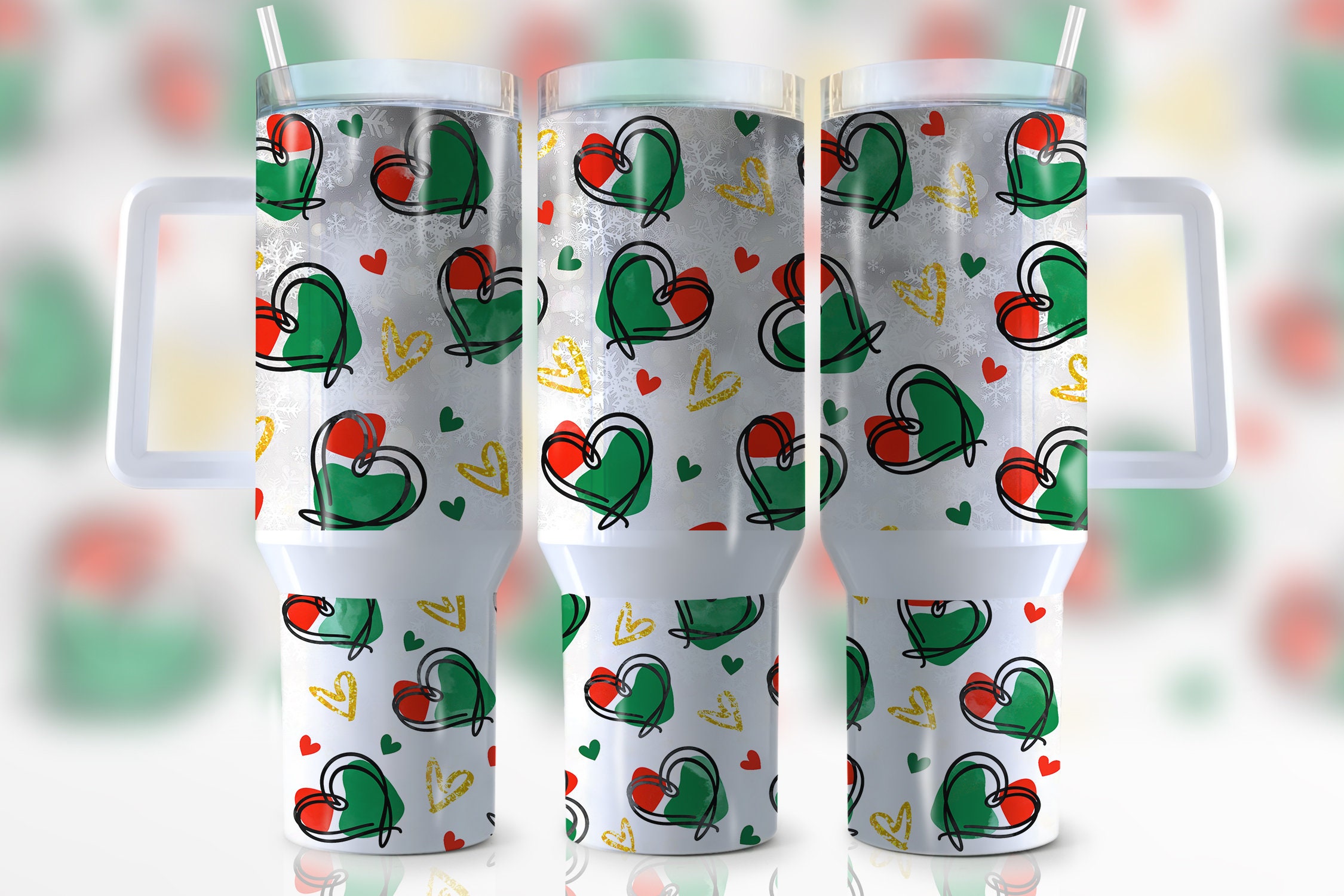 Christmas Hearts Custom Stanley Cup 40 oz 30 oz Tumbler With HandleTVC2301951