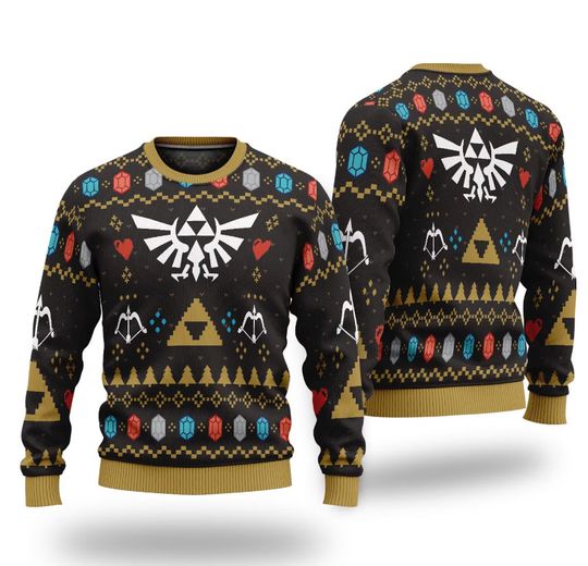 Christmas Hero Legend of Zelda Ugly Sweater, Christmas Gift Game - Image 2