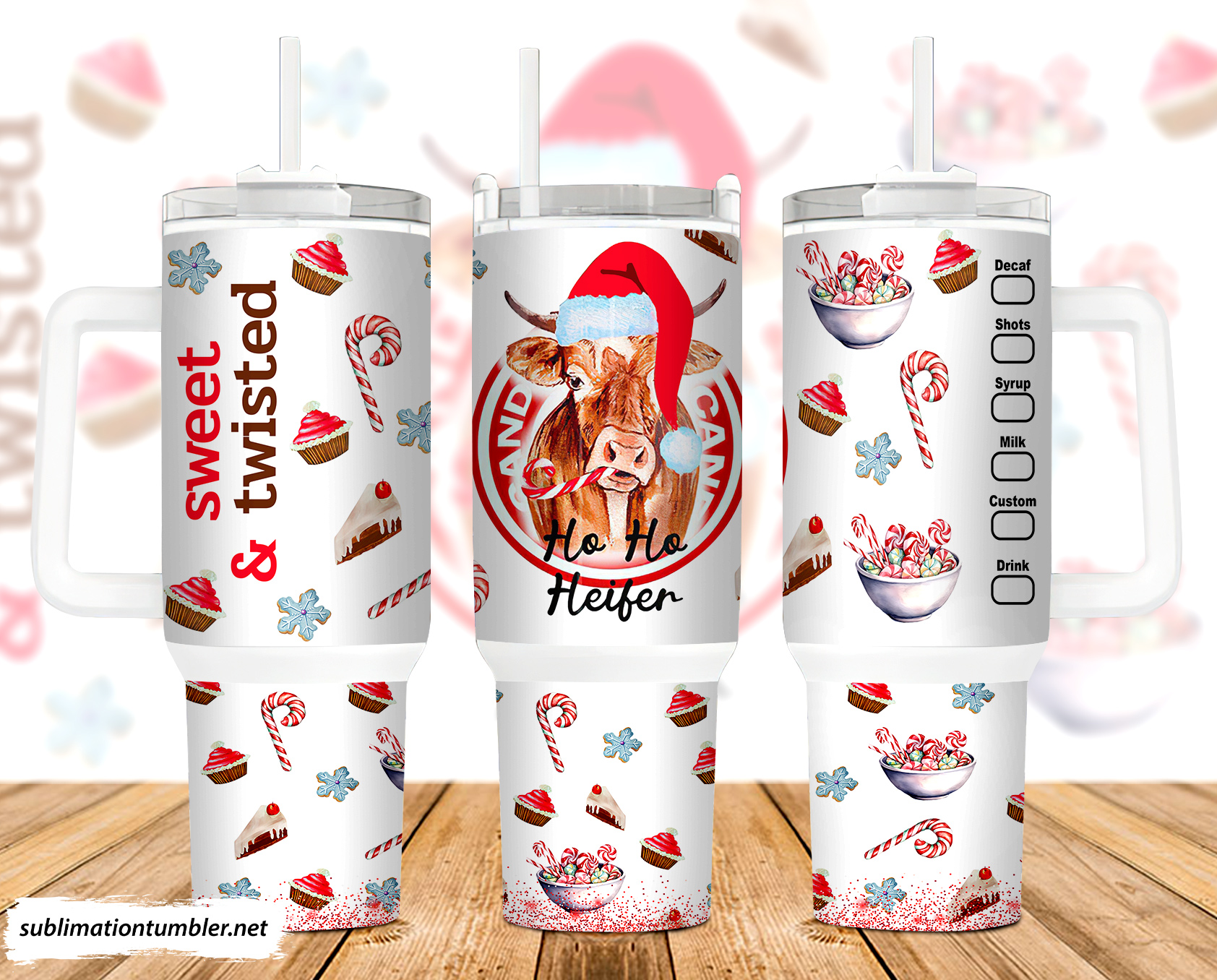 Christmas Highland Cow Candy Custom Stanley Cup 40 oz 30 oz Tumbler With HandleTVC2301900
