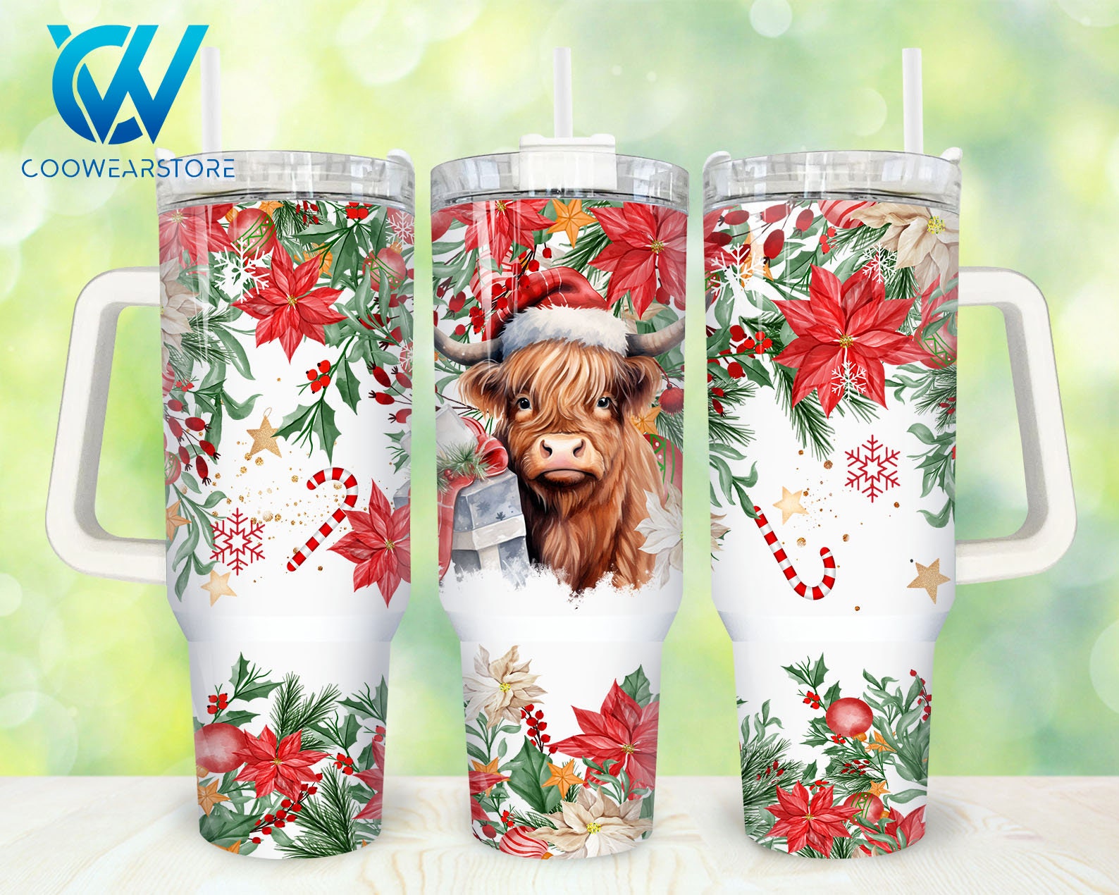 Christmas Highland Cow Custom Stanley Cup 40 oz 30 oz Tumbler With HandleTVC2301860