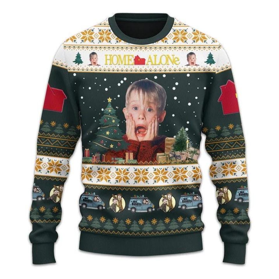 Christmas Home Alone Movie Ugly Sweater, Kevin Mccallister Christmas - Image 3