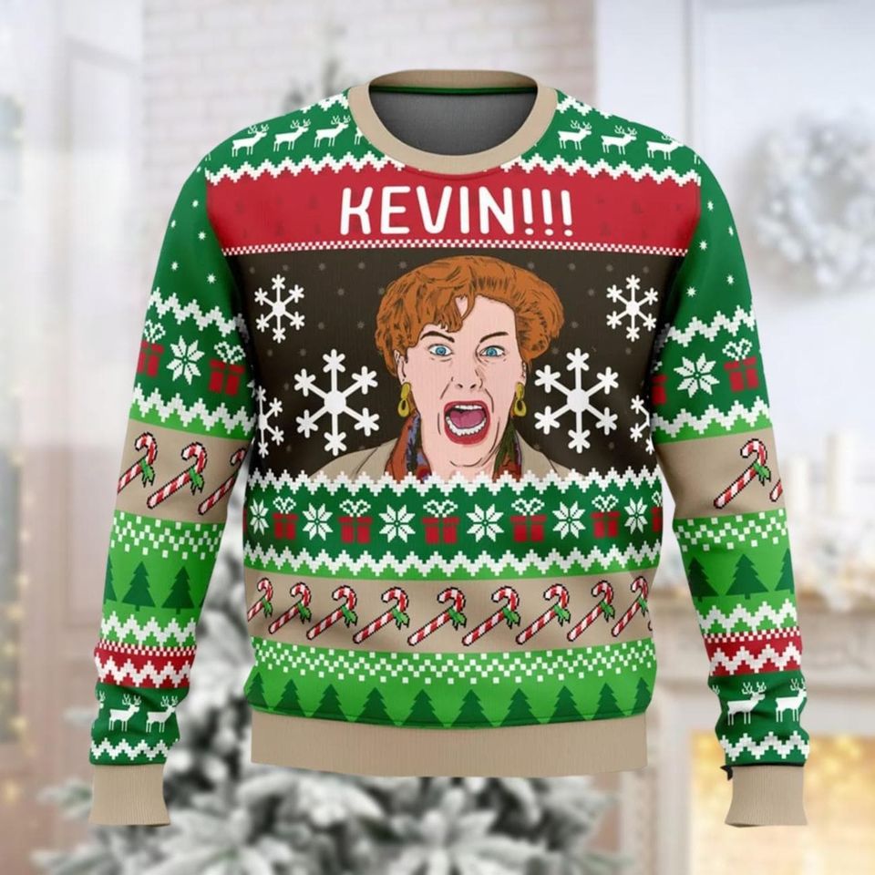 Christmas Home Alone Ugly Sweater, Kevin Meme Xmas Sweater