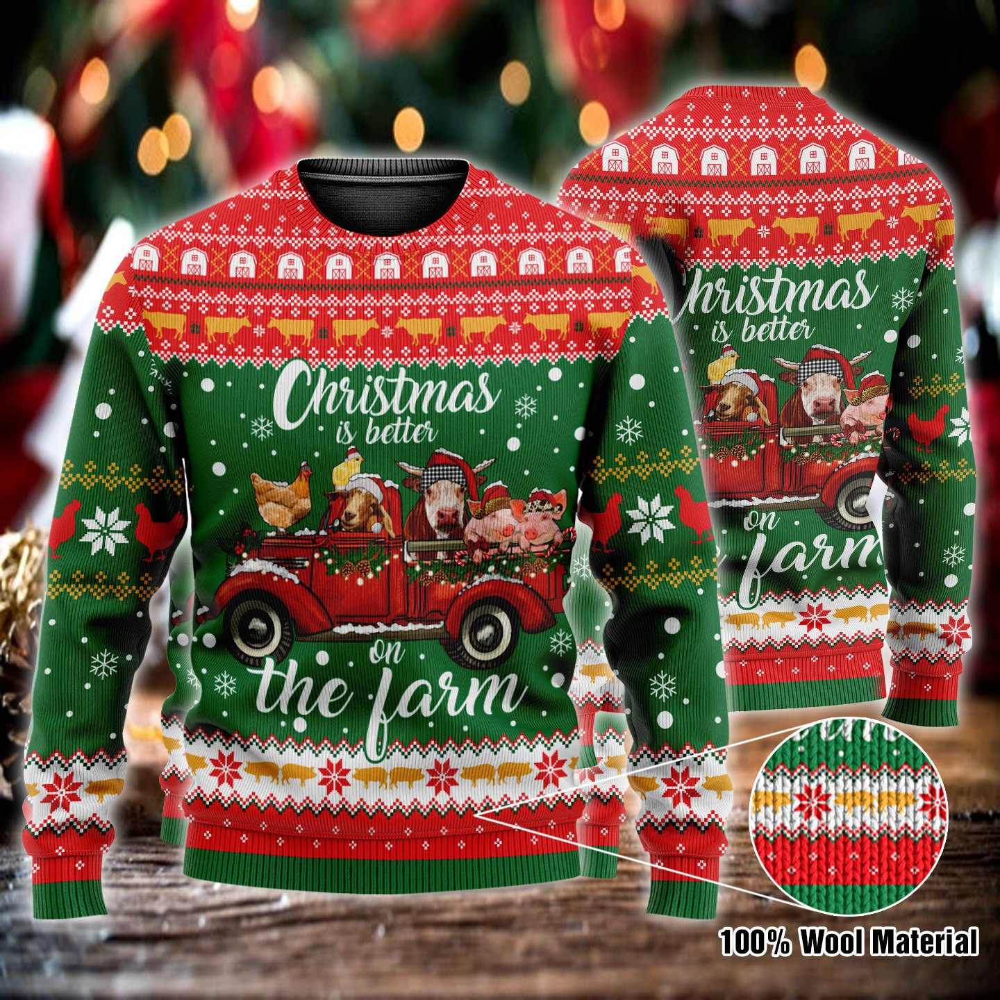 Christmas Is Better On The Farm Ugly Christmas Sweater Holiday Christmas Gift For Farmer