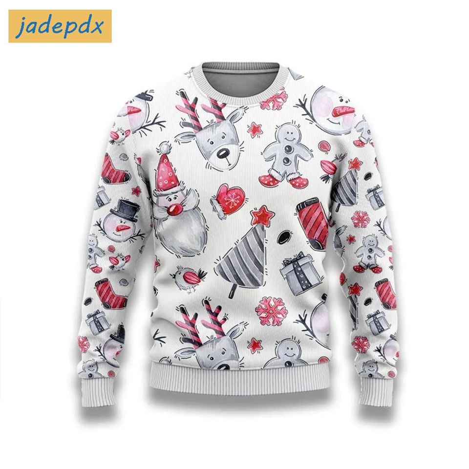 Christmas Is Coming Santa Reindeer Gingerbread Man Ugly Sweater